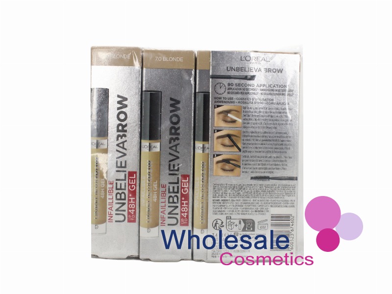 6 x L'Oreal Infaillible 48H Unbelieva Brow Gel - 7.0 BLONDE